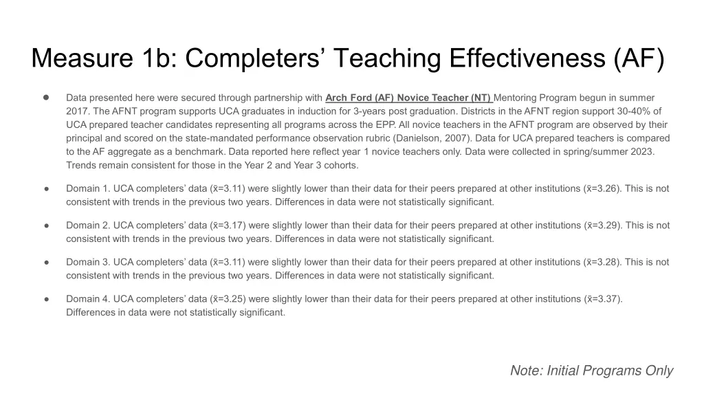 measure 1b completers teaching effectiveness af