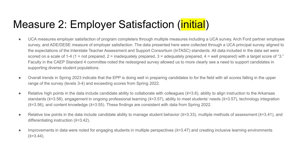 measure 2 employer satisfaction initial
