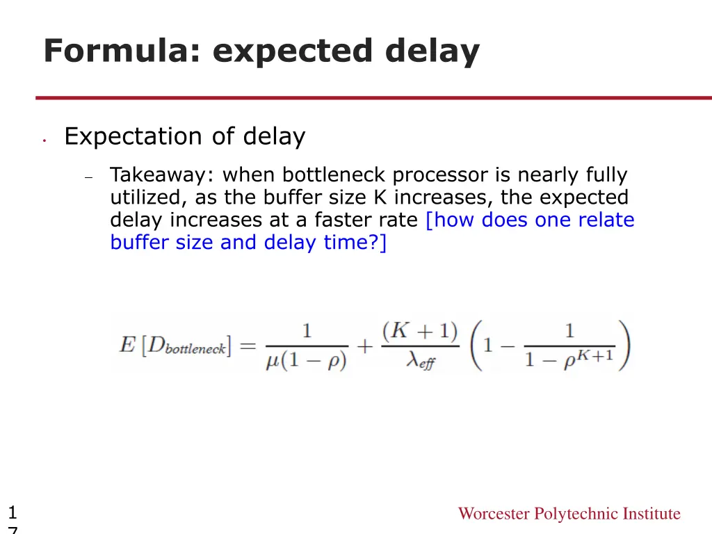 formula expected delay