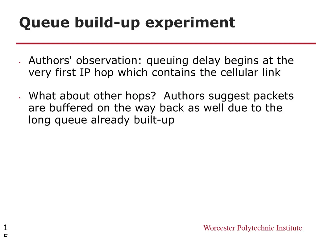 queue build up experiment 1