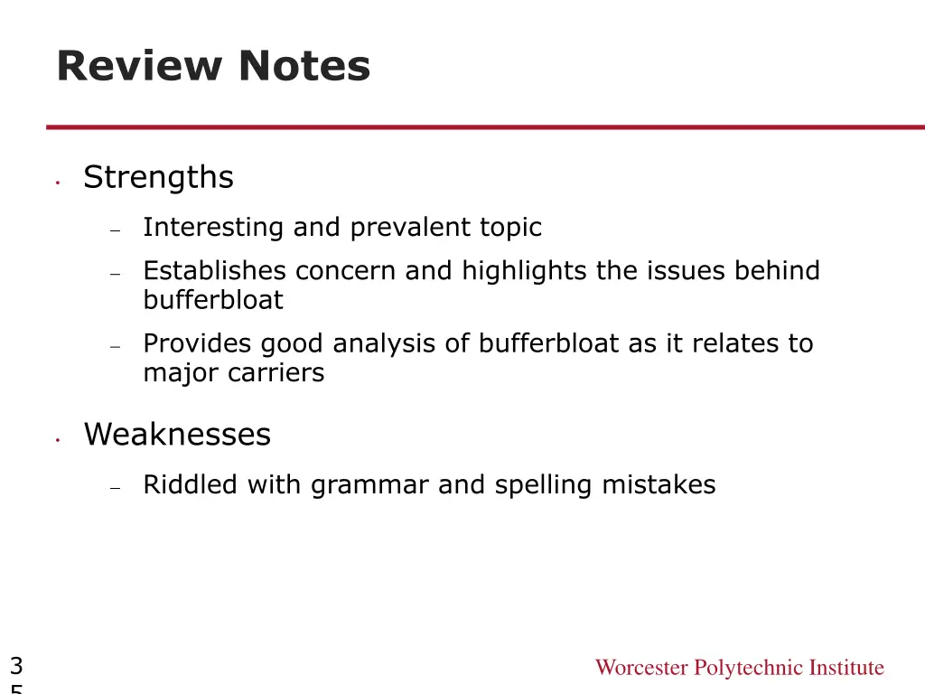 review notes