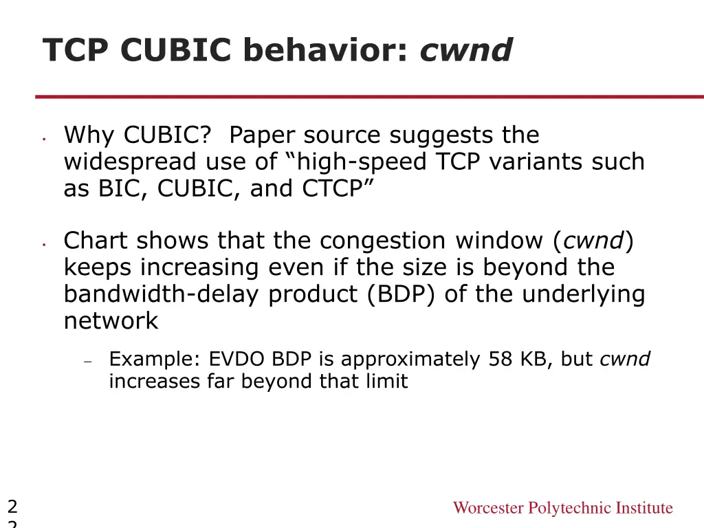tcp cubic behavior cwnd 1