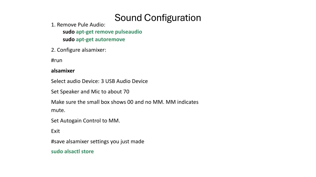 sound configuration