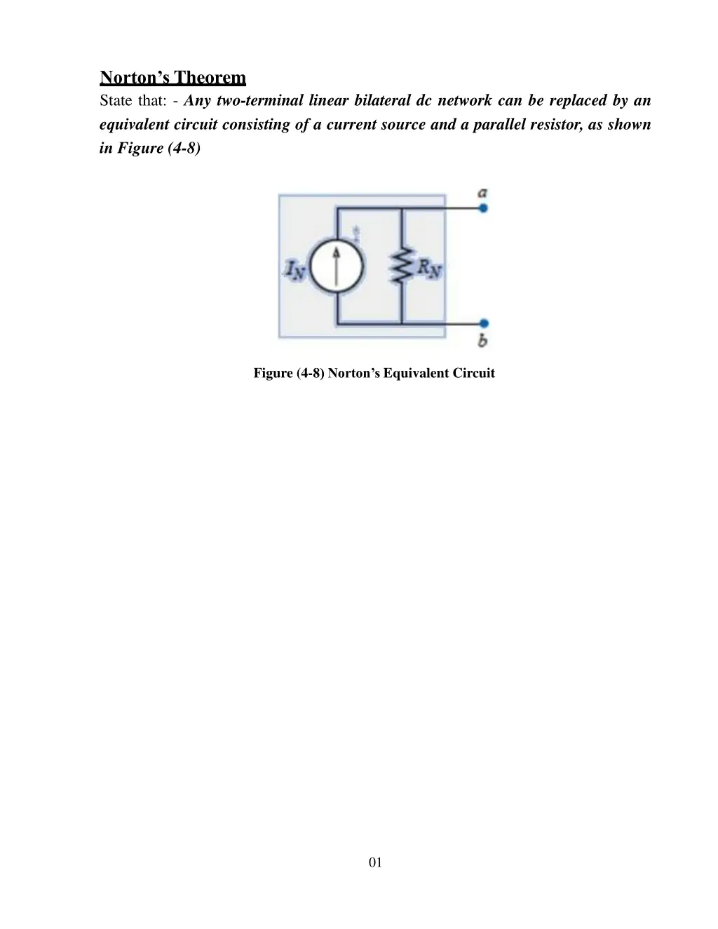 norton s theorem state that any two terminal