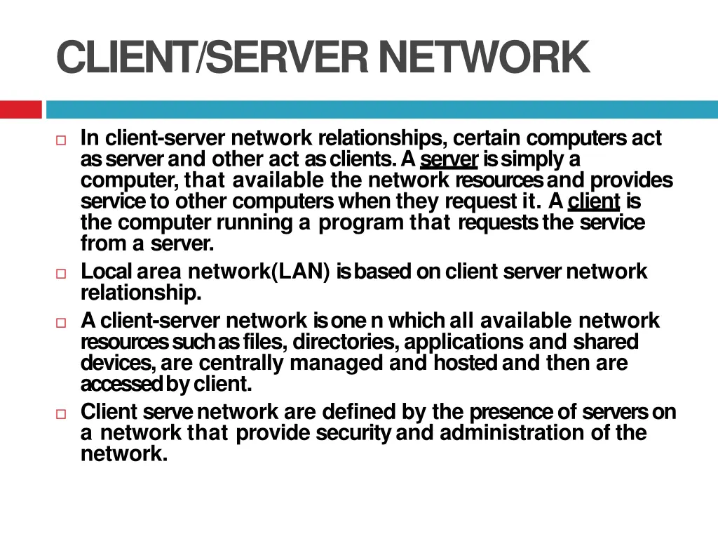 client servernetwork