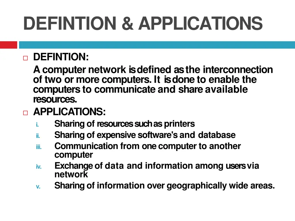 defintion applications