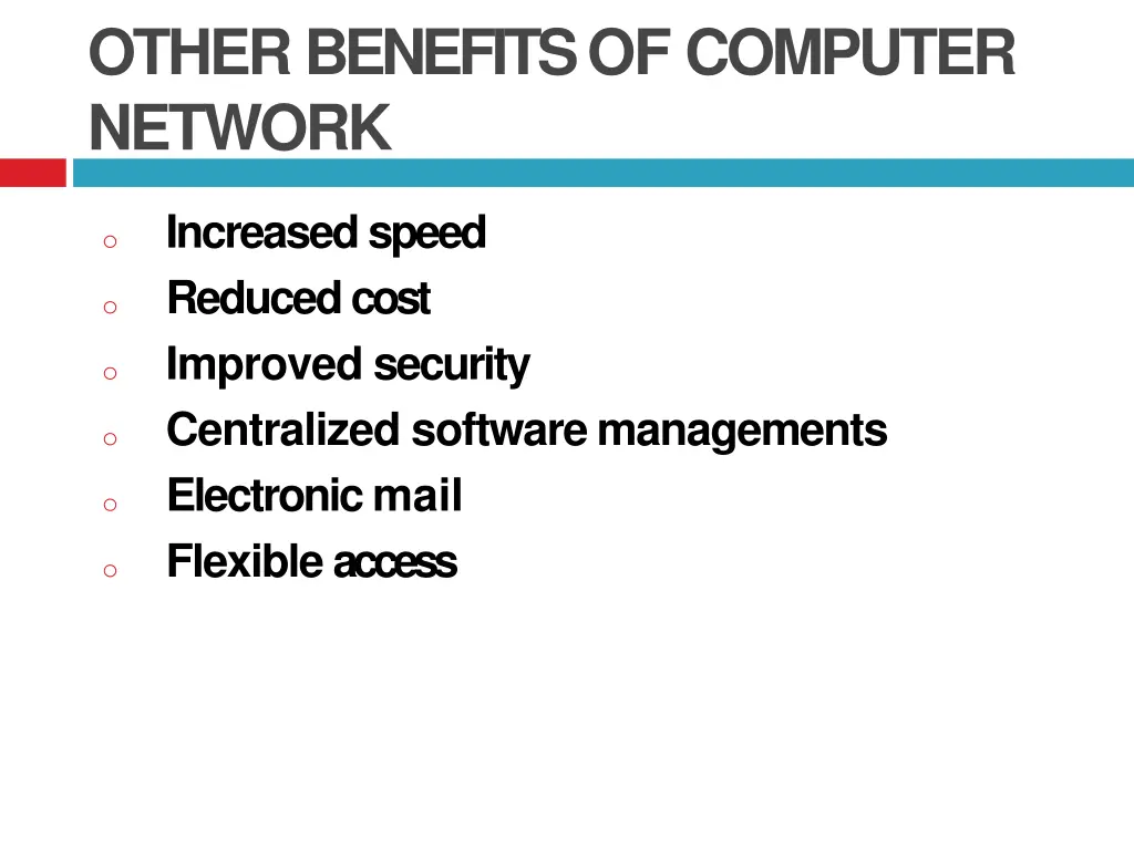 other benefits of computer network