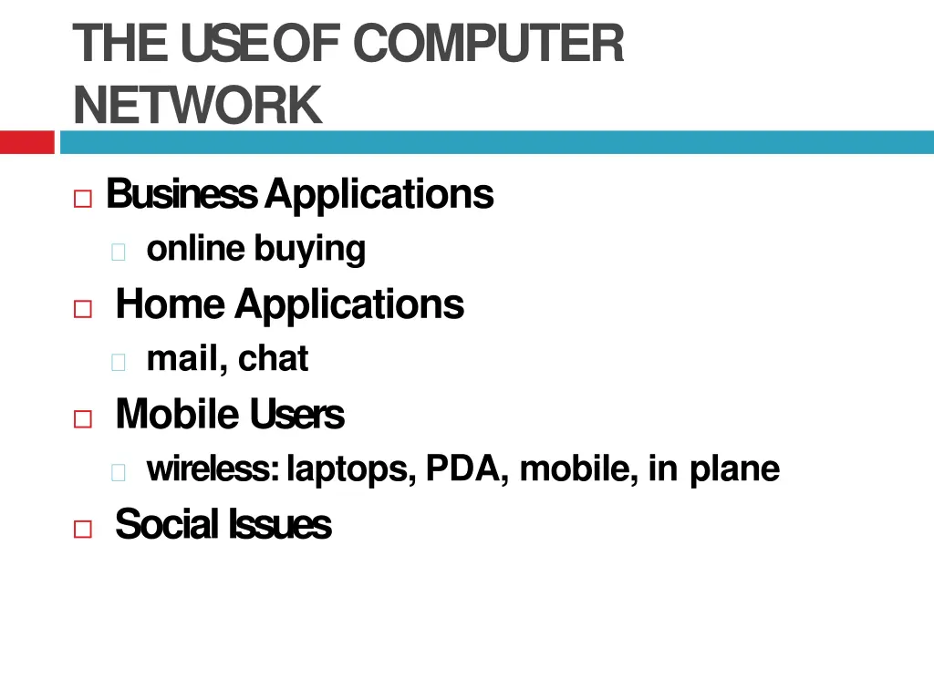 the use of computer network