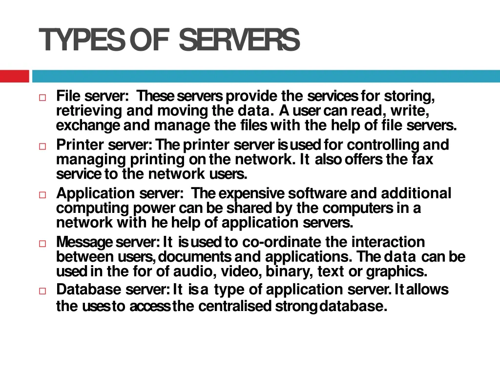 types of servers 1