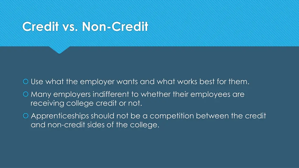 credit vs non credit