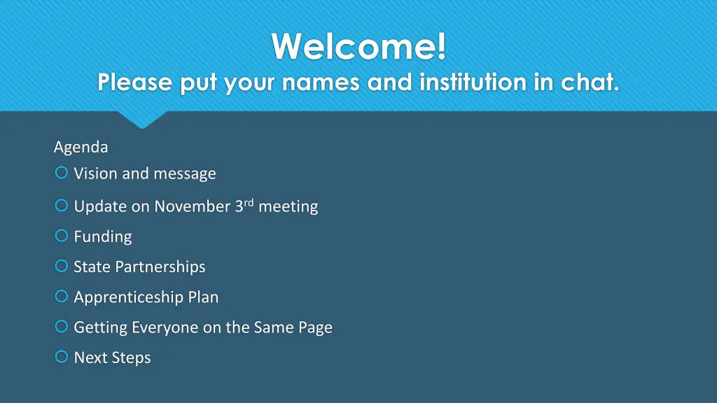 welcome