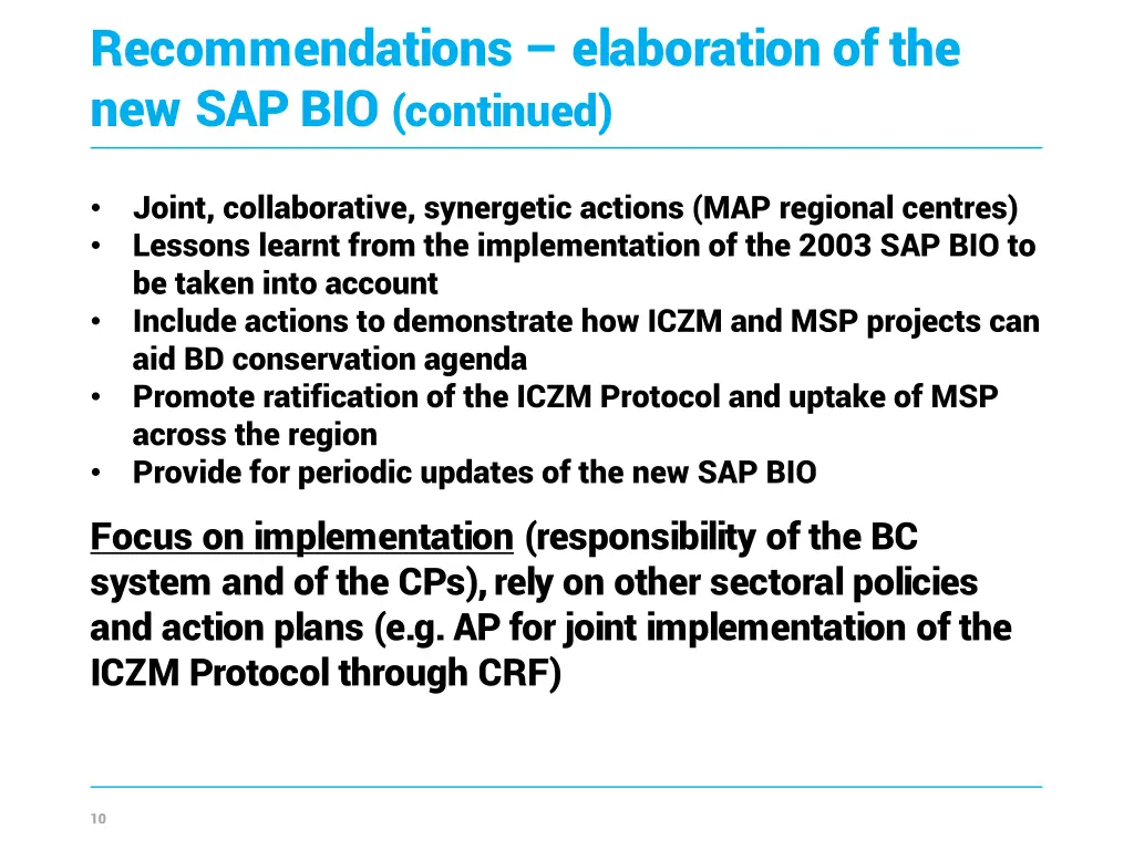 recommendations elaboration 1