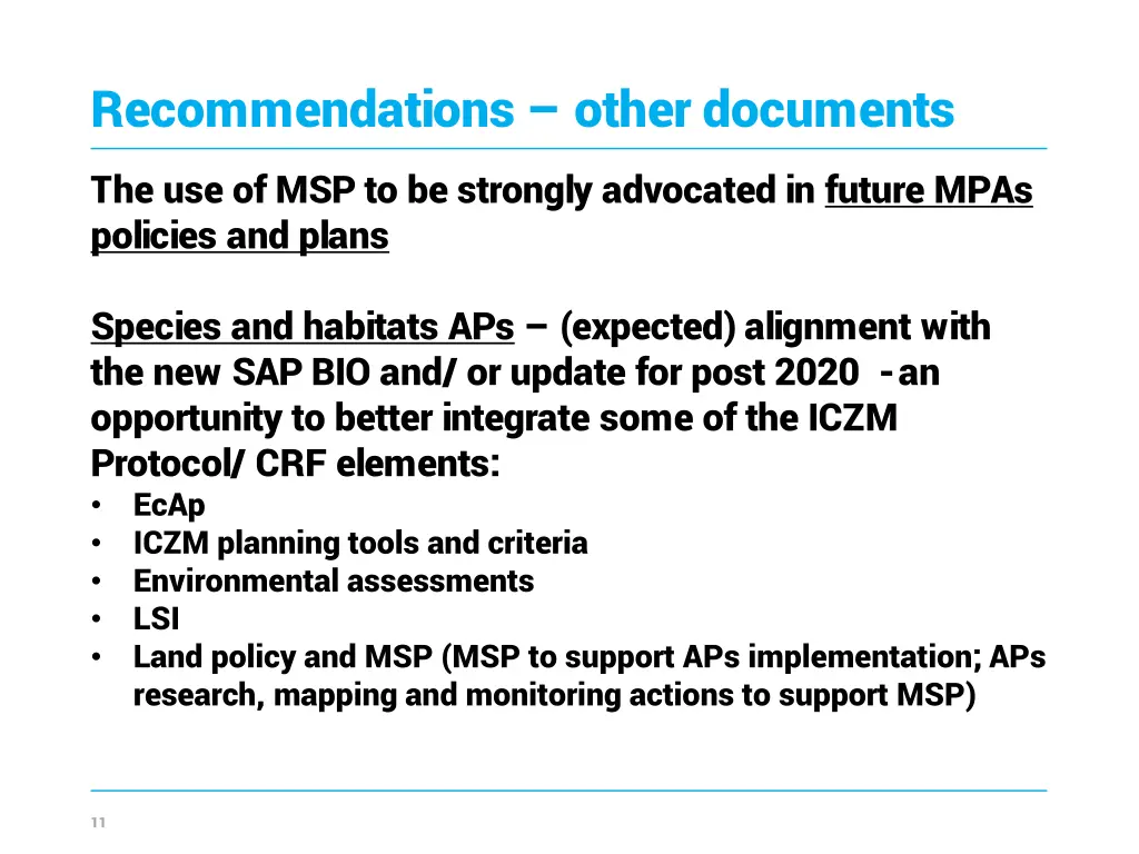 recommendations other documents