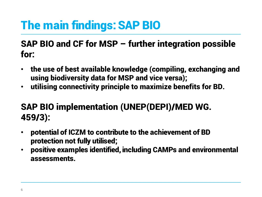 the main findings sap bio 1