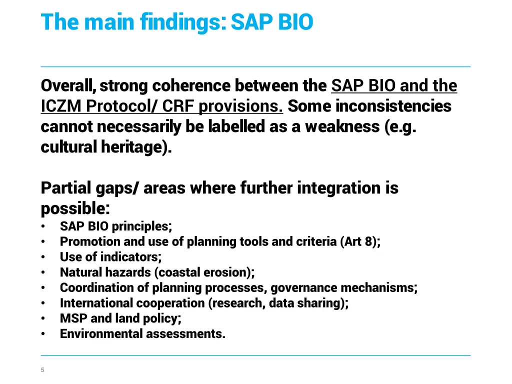 the main findings sap bio