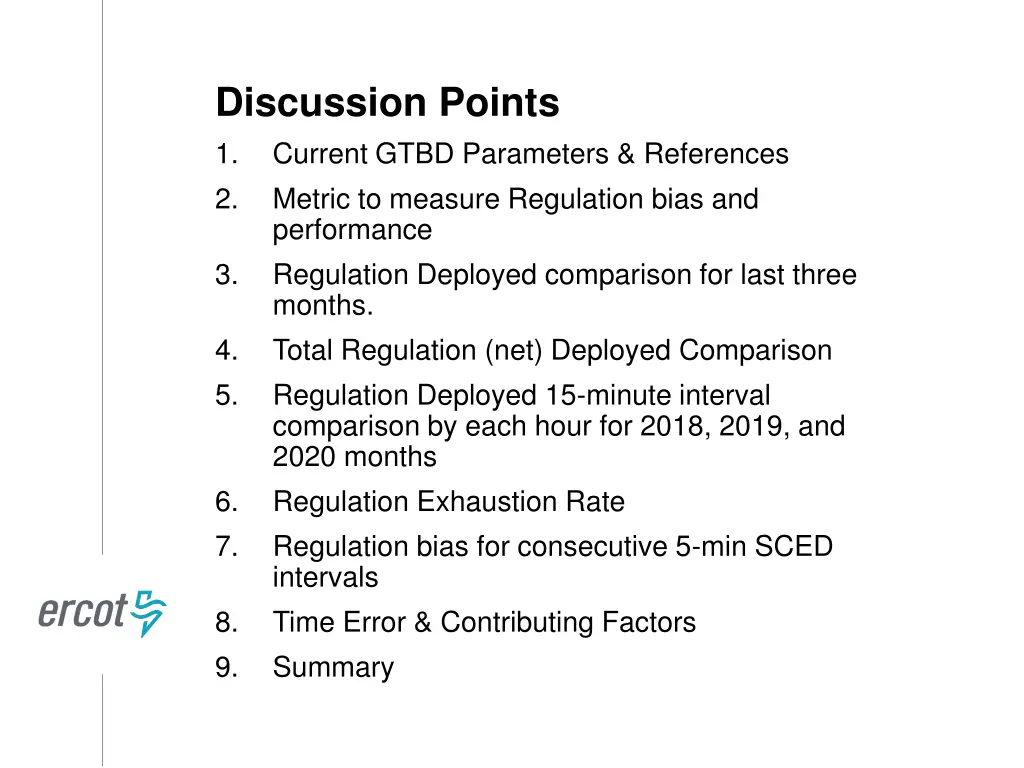 discussion points 1 current gtbd parameters