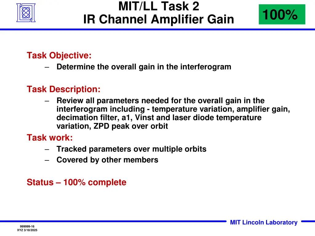 mit ll task 2 ir channel amplifier gain