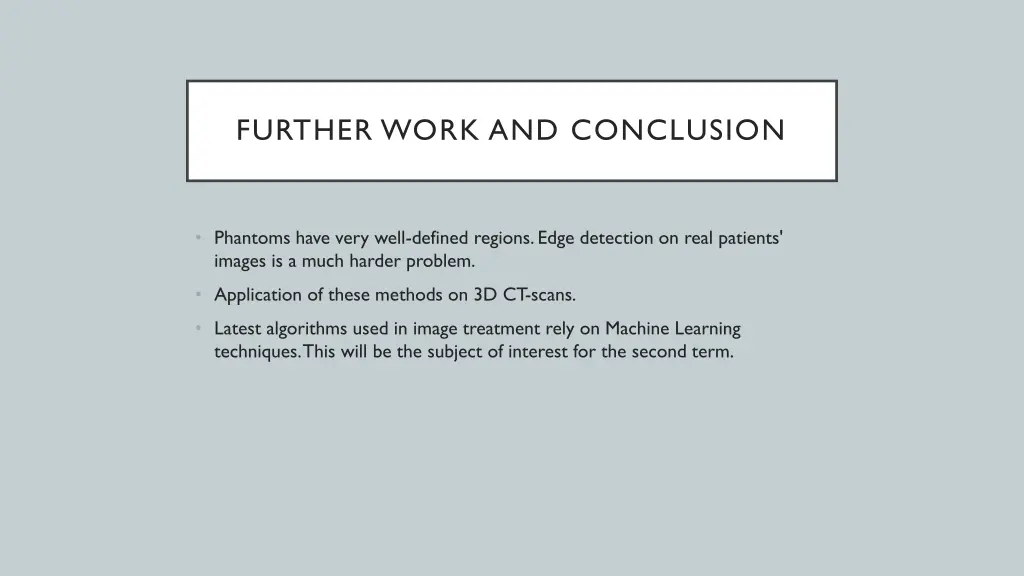 further work and conclusion