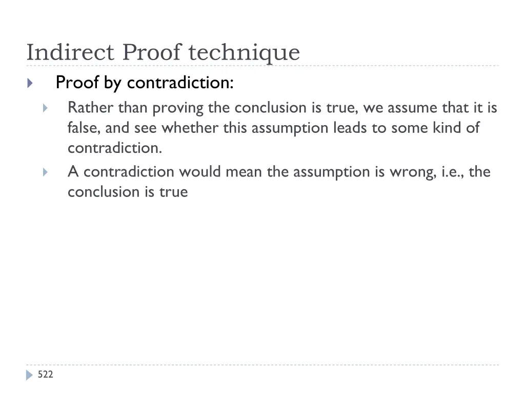 indirect proof technique proof by contradiction