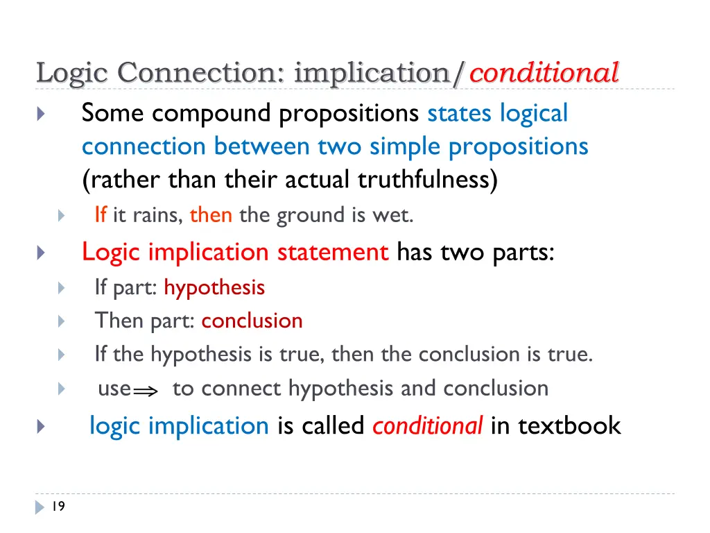 logic connection implication conditional some