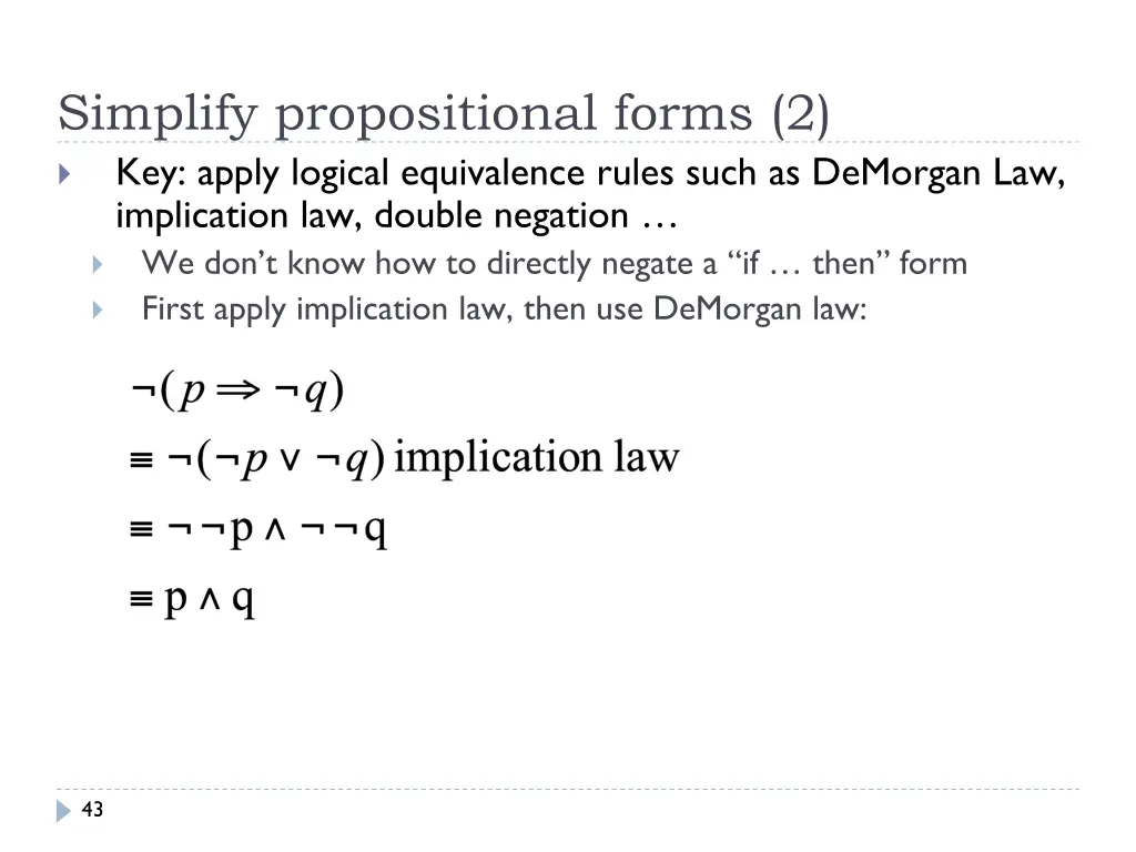 simplify propositional forms 2 key apply logical