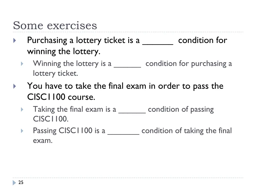 some exercises purchasing a lottery ticket