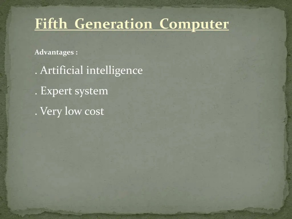 fifth generation computer