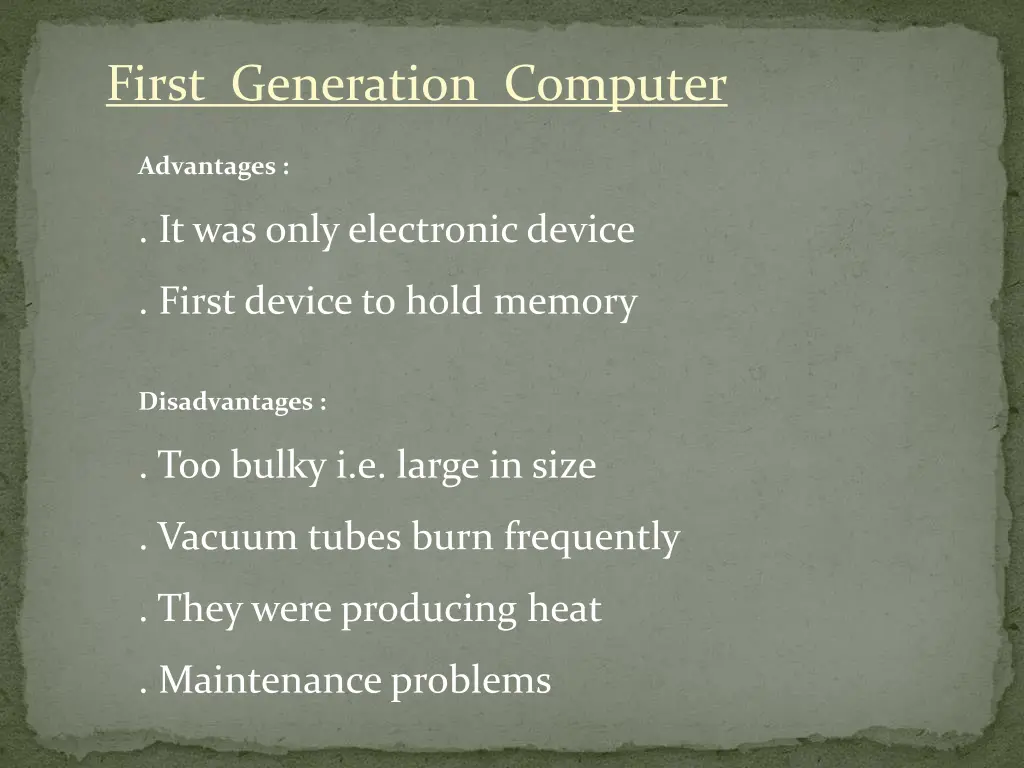 first generation computer