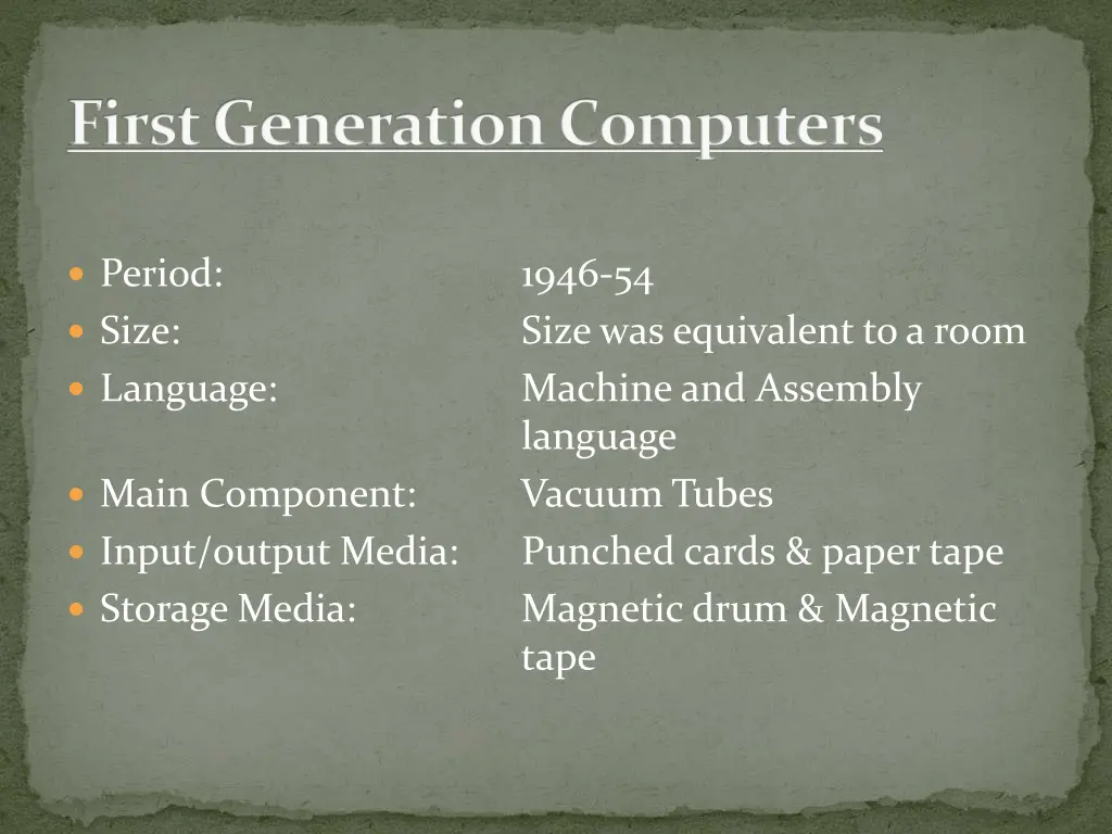 first generation computers