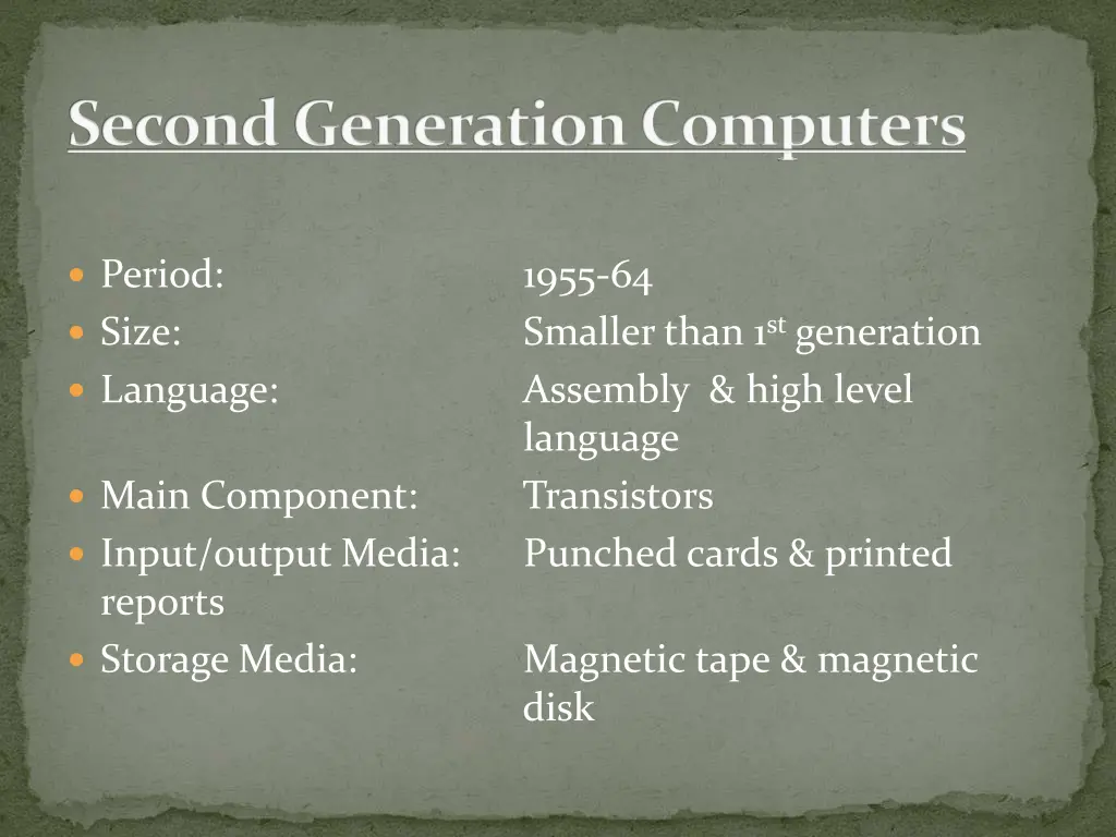 second generation computers