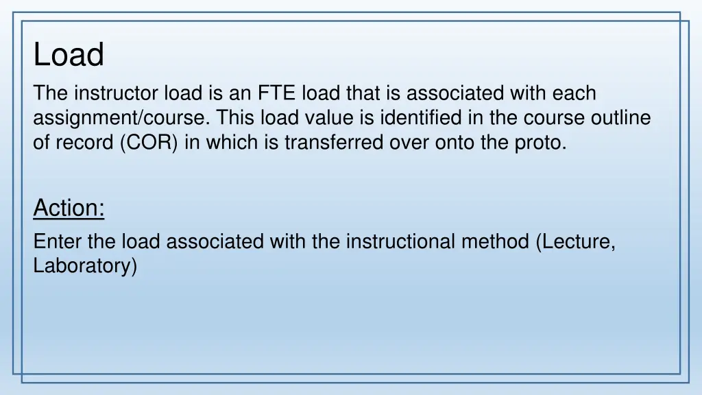 load the instructor load is an fte load that