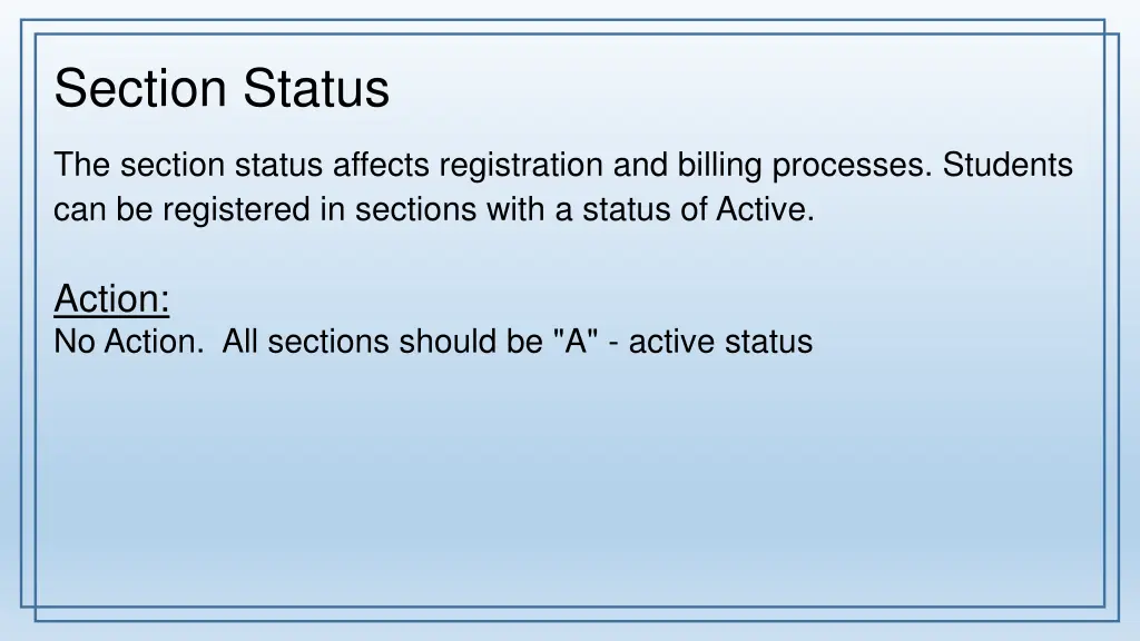 section status