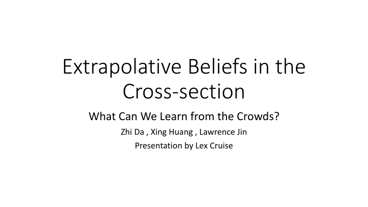 extrapolative beliefs in the cross section