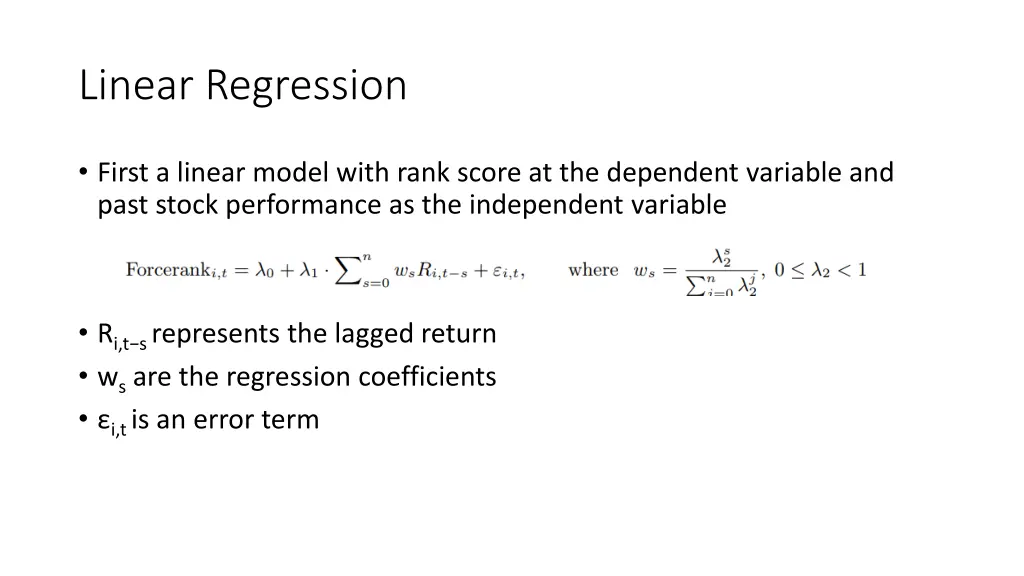 linear regression