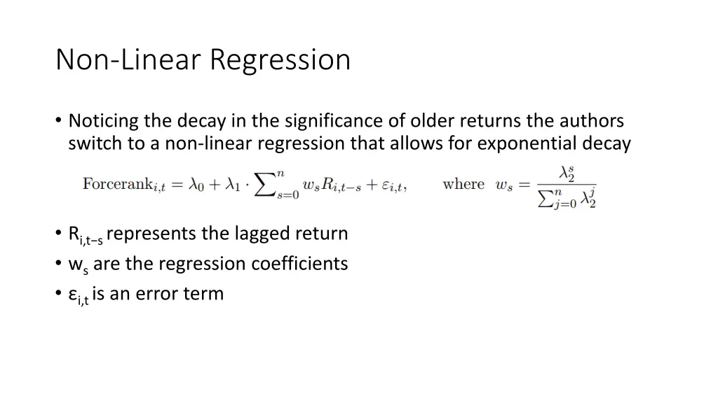 non linear regression