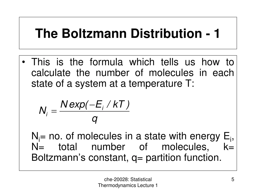 the boltzmann distribution 1