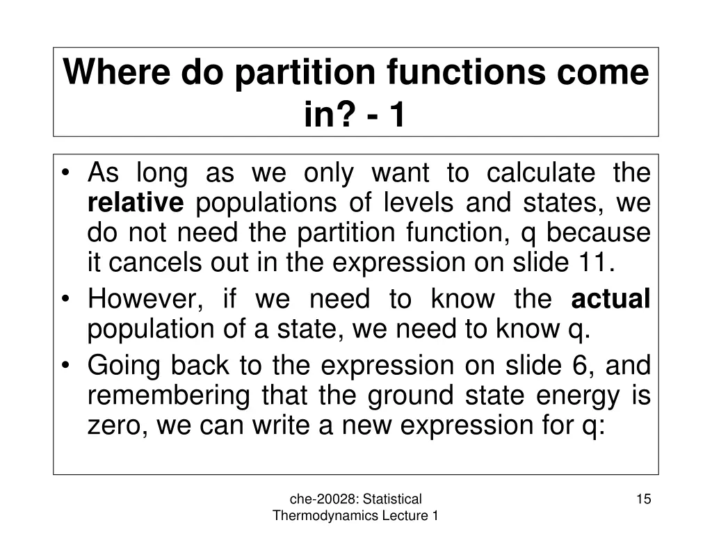 where do partition functions come in 1
