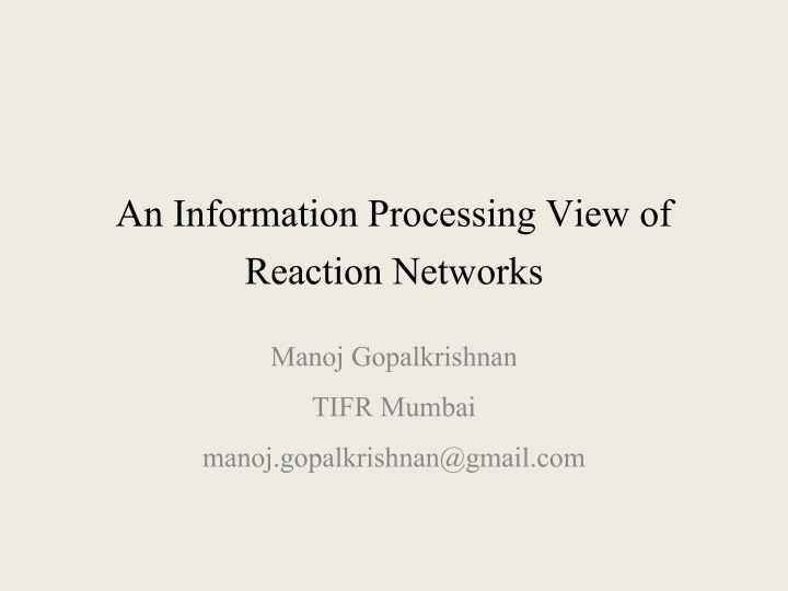 an information processing view of reaction