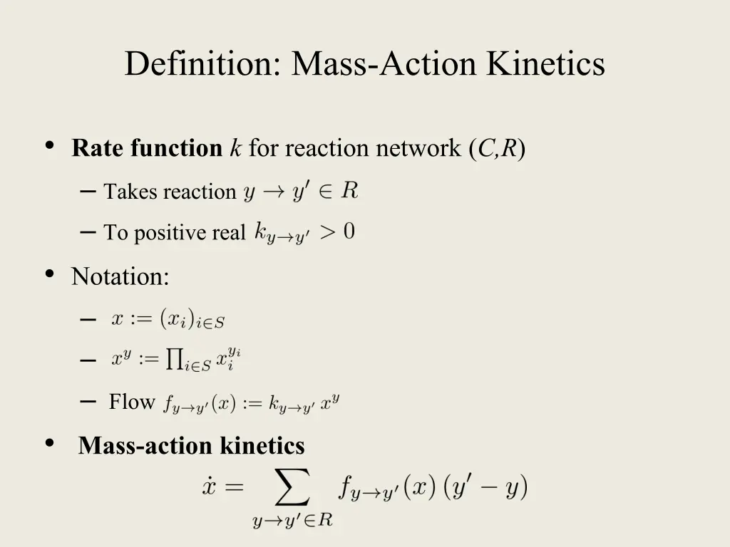definition mass action kinetics