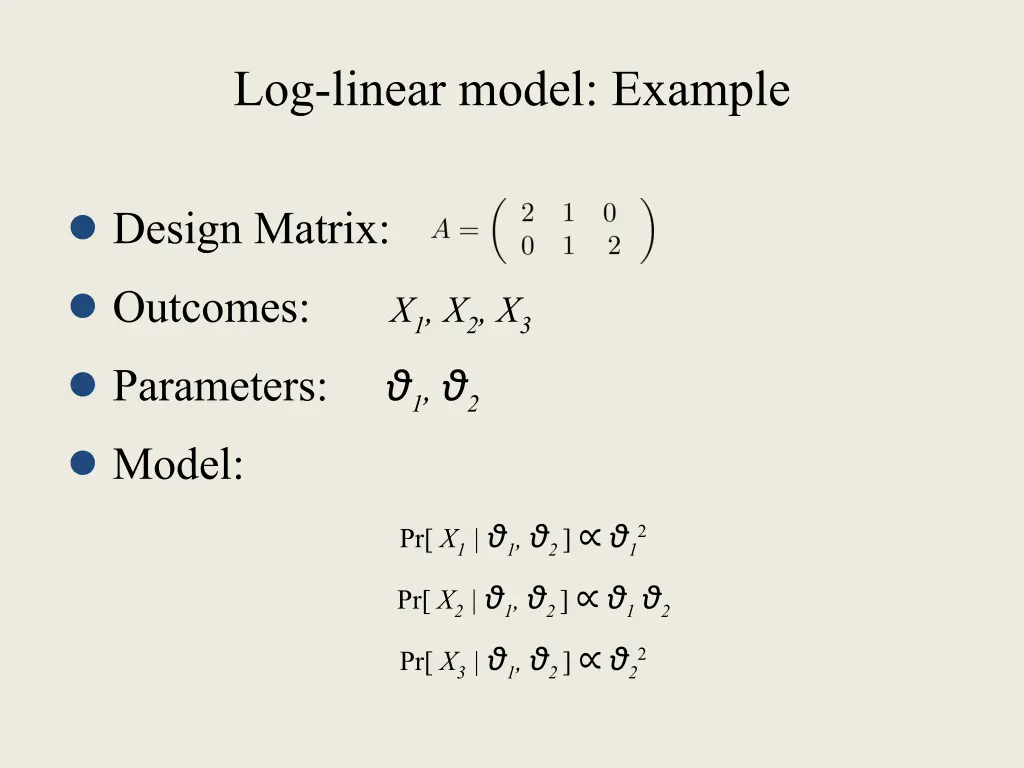 log linear model example