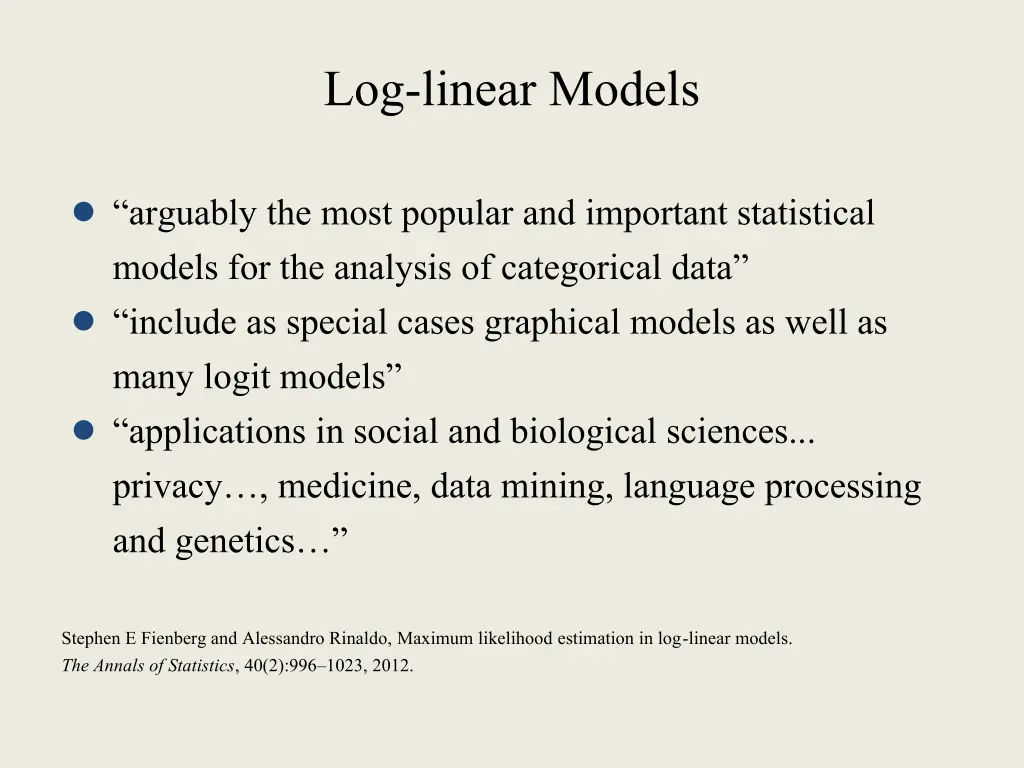 log linear models