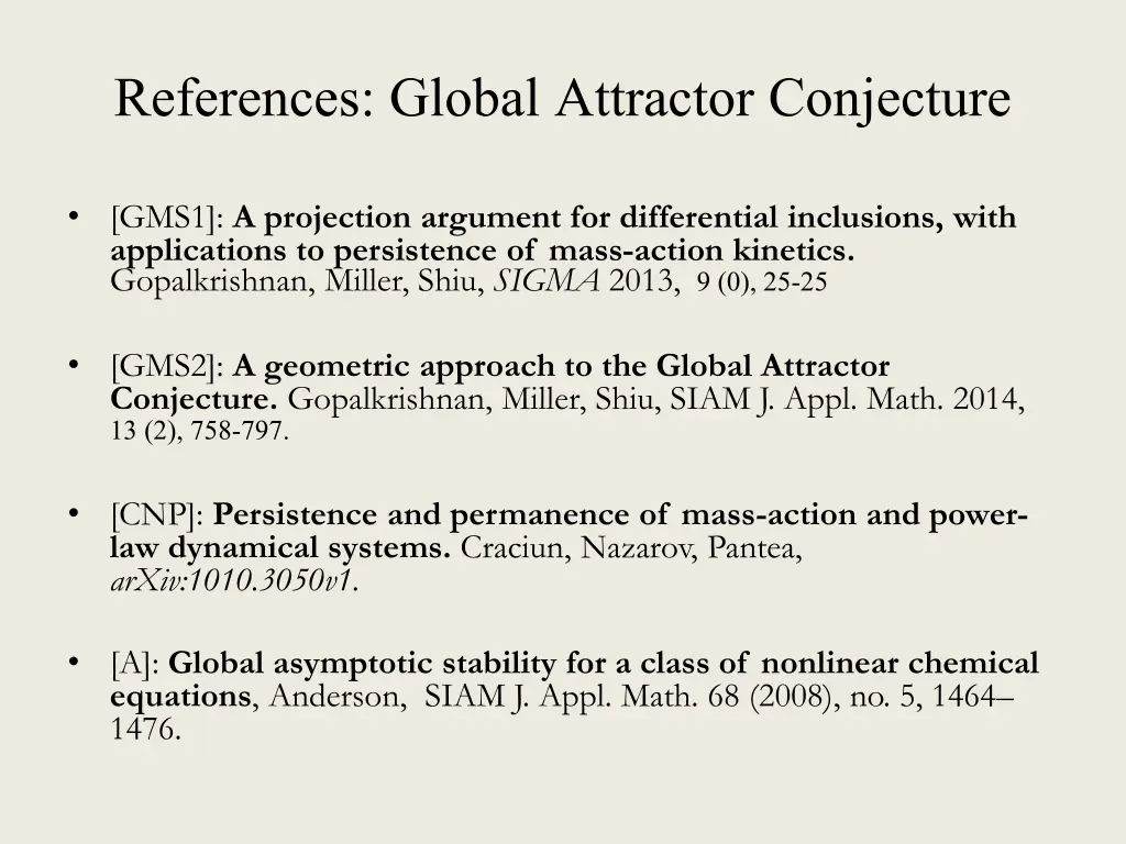 references global attractor conjecture