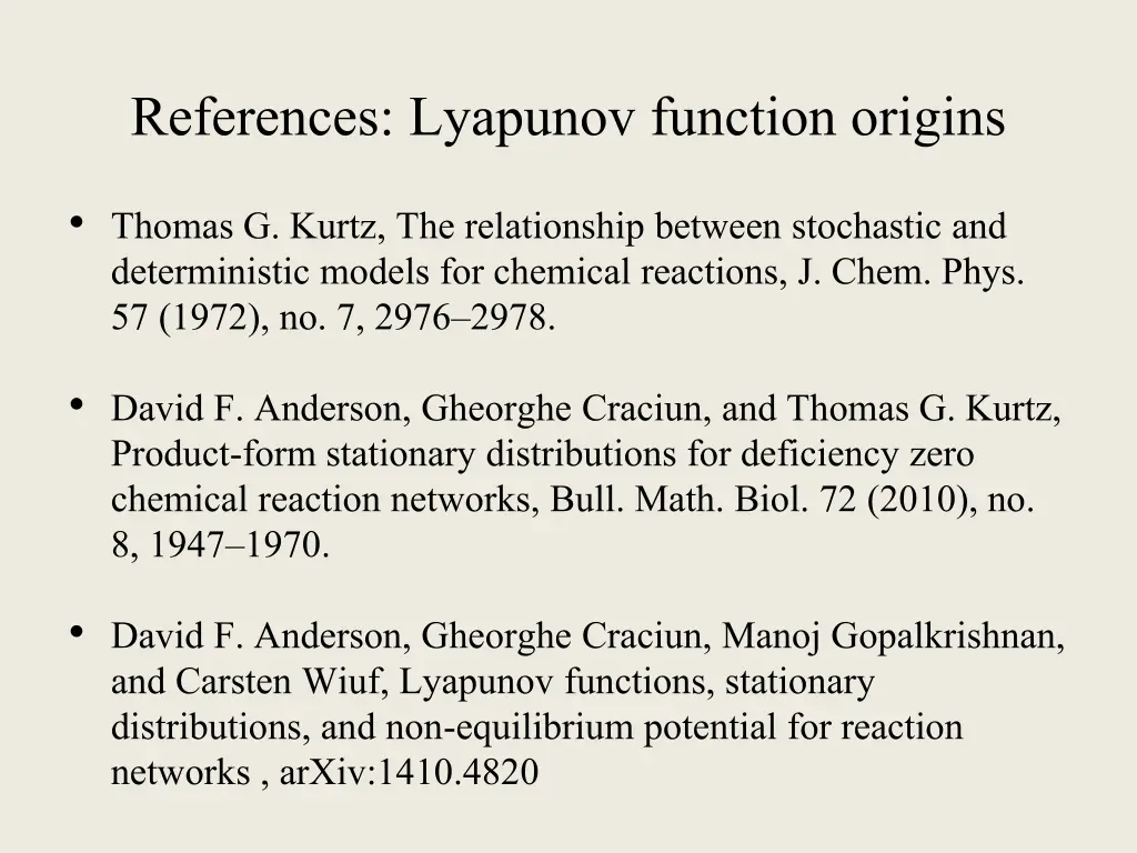 references lyapunov function origins