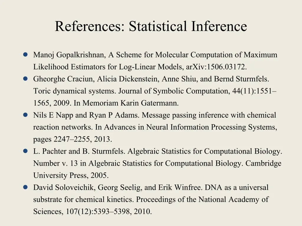 references statistical inference