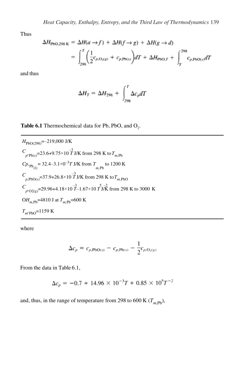 heat capacity enthalpy entropy and the third 6