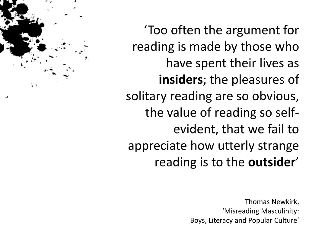 too often the argument for reading is made