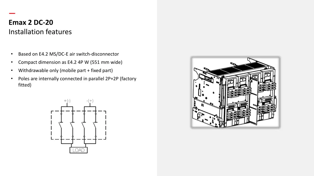 emax 2 dc 20 installation features