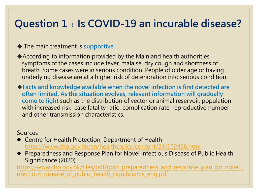 question 1 is covid 19 an incurable disease