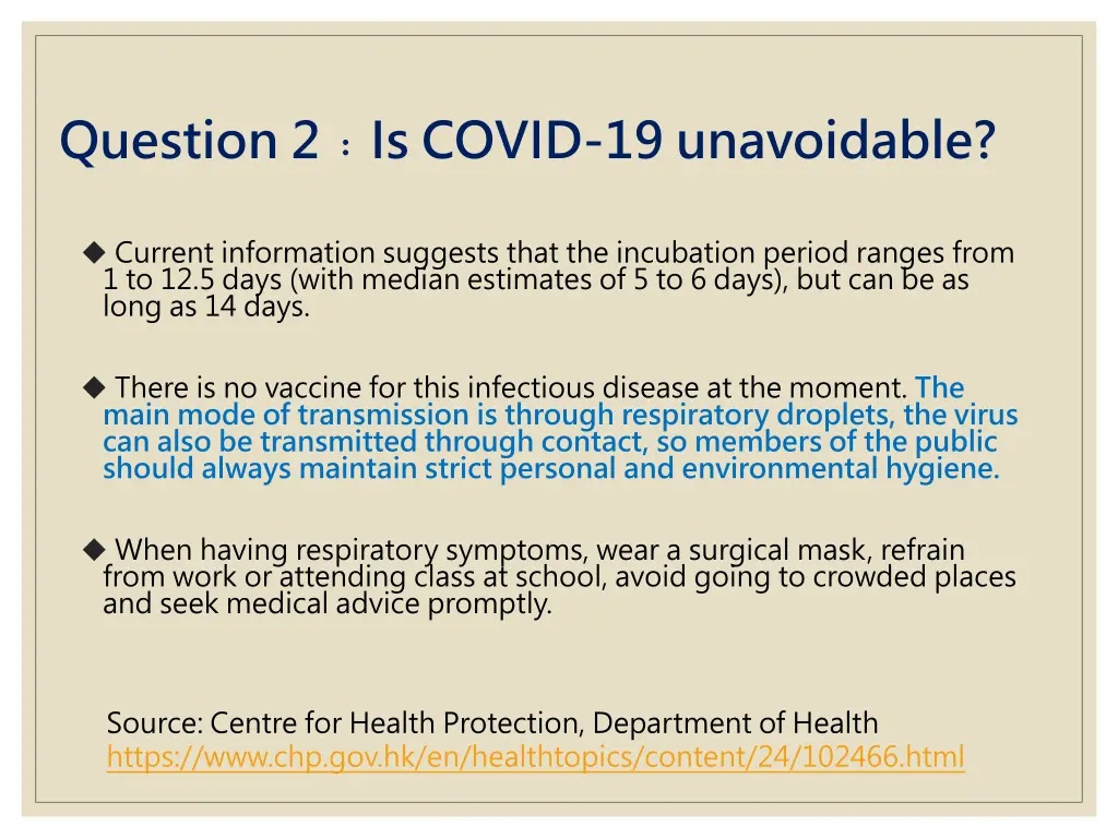 question 2 is covid 19 unavoidable