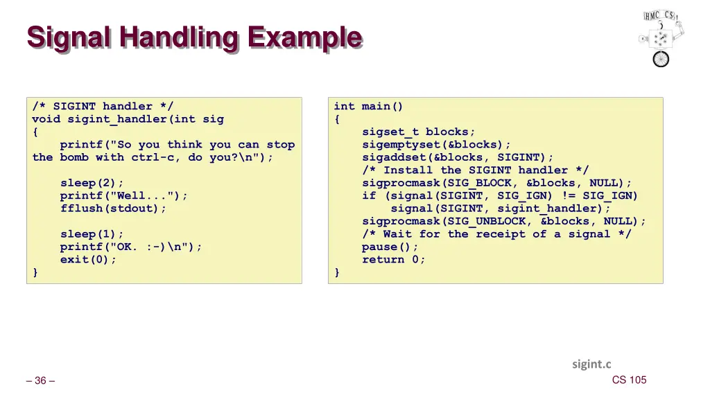signal handling example